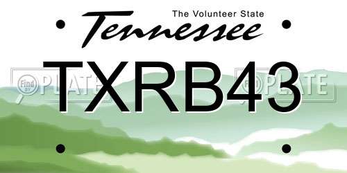 TXRB43 Tennessee License Plate