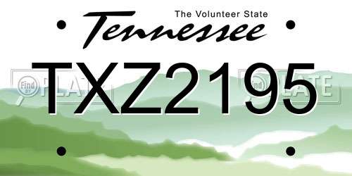 TXZ2195 Tennessee License Plate