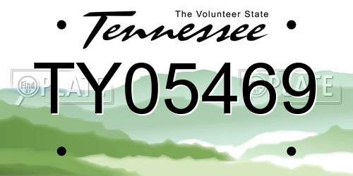 TY05469 Tennessee License Plate