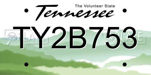 TY2B753 Tennessee License Plate