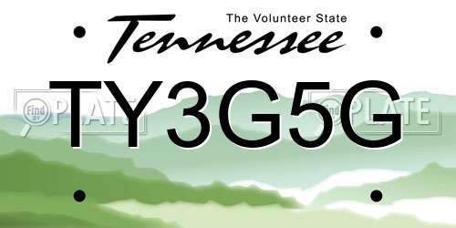 TY3G5G Tennessee License Plate