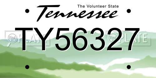 TY56327 Tennessee License Plate