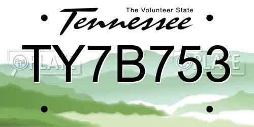 TY7B753 Tennessee License Plate