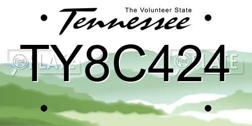 TY8C424 Tennessee License Plate