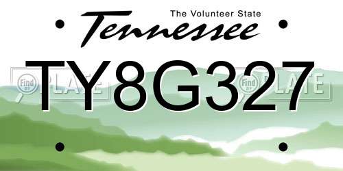 TY8G327 Tennessee License Plate
