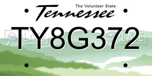 TY8G372 Tennessee License Plate
