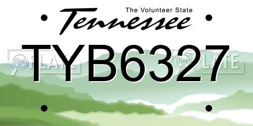 TYB6327 Tennessee License Plate