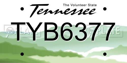 TYB6377 Tennessee License Plate