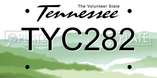 TYC282 Tennessee License Plate