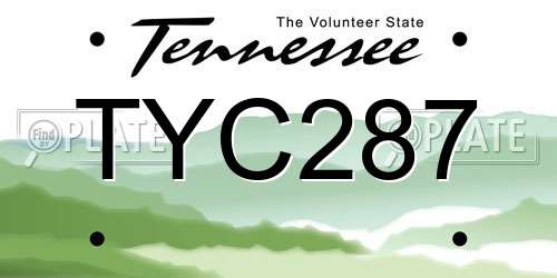 TYC287 Tennessee License Plate