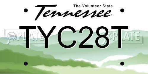 TYC28T Tennessee License Plate