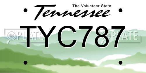 TYC787 Tennessee License Plate