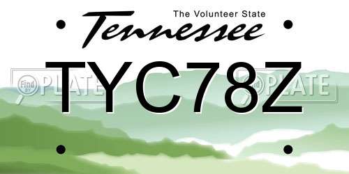 TYC78Z Tennessee License Plate