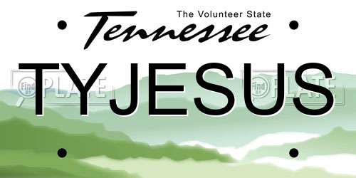 TYJESUS Tennessee License Plate