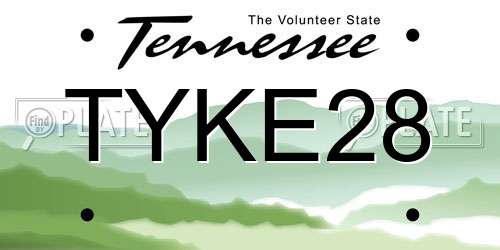 TYKE28 Tennessee License Plate