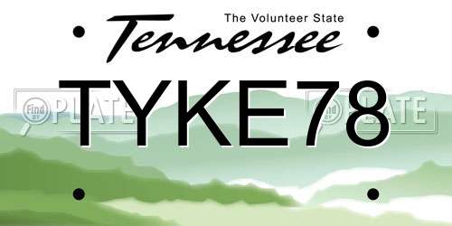 TYKE78 Tennessee License Plate