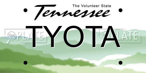 TYOTA Tennessee License Plate