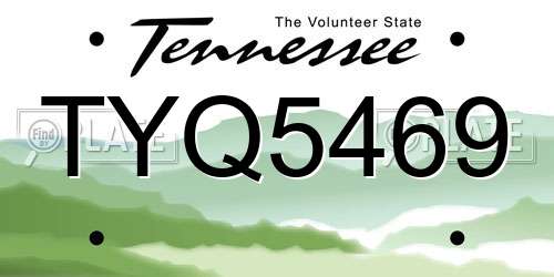 TYQ5469 Tennessee License Plate