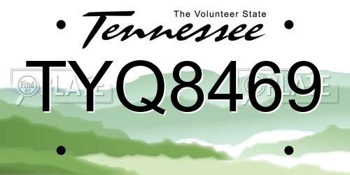 TYQ8469 Tennessee License Plate