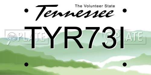 TYR73I Tennessee License Plate