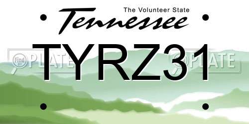 TYRZ31 Tennessee License Plate