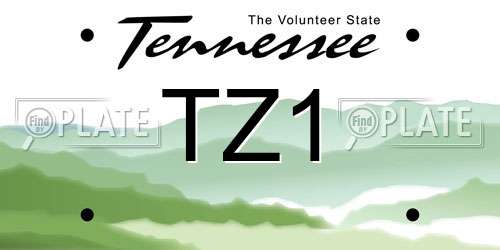 TZ1 Tennessee License Plate