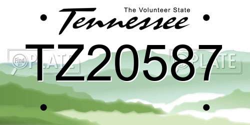 TZ20587 Tennessee License Plate