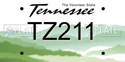 TZ211 Tennessee License Plate