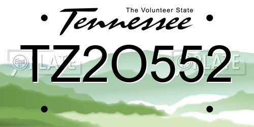 TZ2O552 Tennessee License Plate