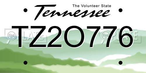 TZ2O776 Tennessee License Plate