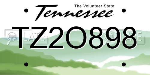 TZ2O898 Tennessee License Plate