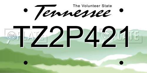 TZ2P421 Tennessee License Plate