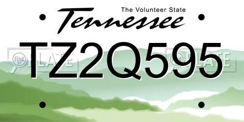 TZ2Q595 Tennessee License Plate