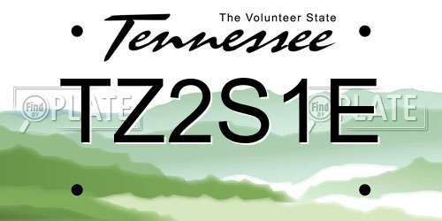 TZ2S1E Tennessee License Plate