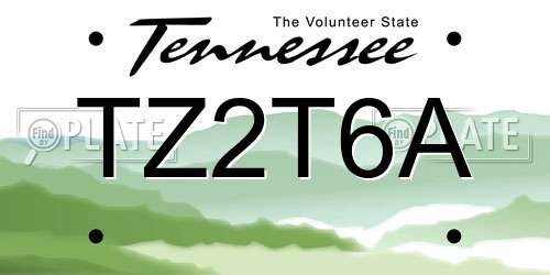 TZ2T6A Tennessee License Plate