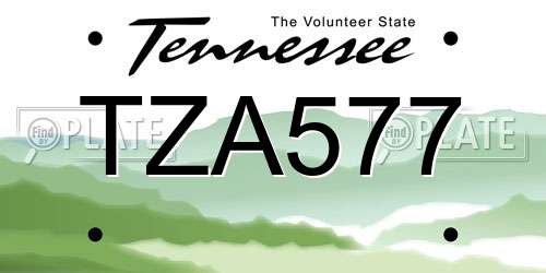 TZA577 Tennessee License Plate