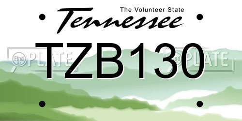 TZB130 Tennessee License Plate