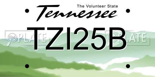 TZI25B Tennessee License Plate