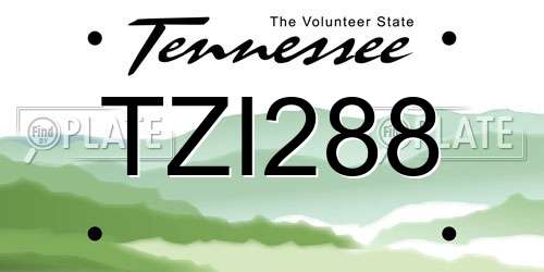 TZI288 Tennessee License Plate
