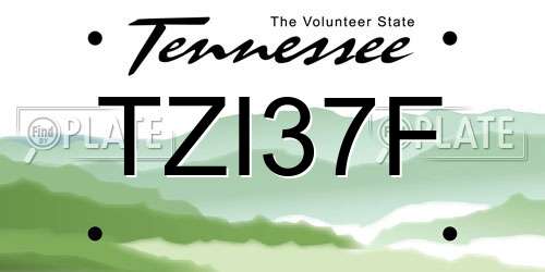 TZI37F Tennessee License Plate