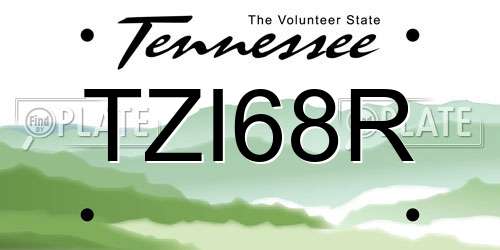 TZI68R Tennessee License Plate
