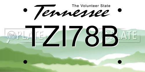 TZI78B Tennessee License Plate