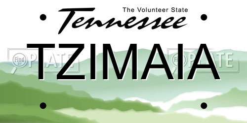 TZIMAIA Tennessee License Plate