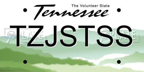 TZJSTSS Tennessee License Plate