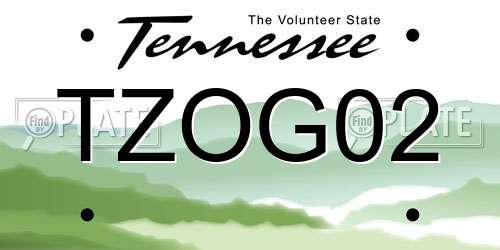 TZOG02 Tennessee License Plate