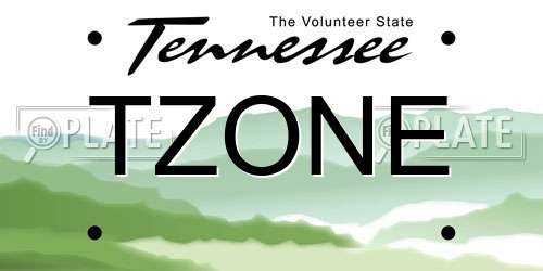 TZONE Tennessee License Plate