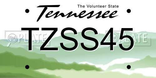 TZSS45 Tennessee License Plate