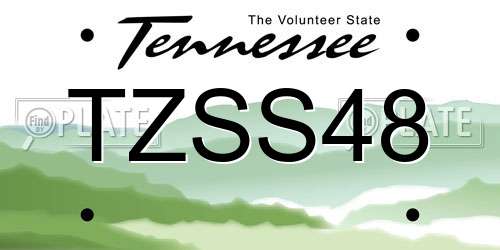 TZSS48 Tennessee License Plate