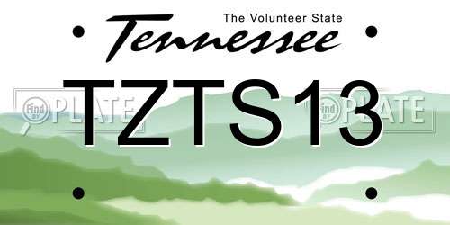 TZTS13 Tennessee License Plate