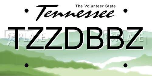 TZZDBBZ Tennessee License Plate